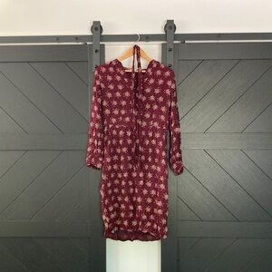 Boden‎ Carla Dress in Confetti Spot Burgundy printed Bow Tie Womens Size 10L